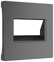 Лицевая панель Werkel для 2-м. розетки RJ45+RJ45 графит рифленый  картинка